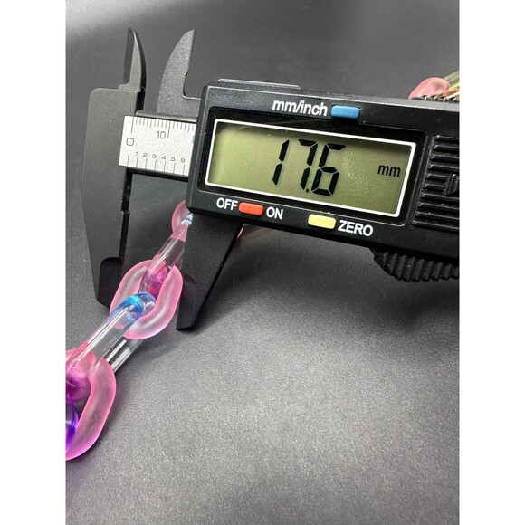 Rainbow Translucent Cable Link Transparent Acrylic Chain Link Necklace 18” - Picture 8 of 10